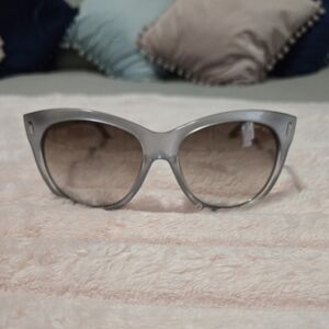 Jimmy Choo Gray Cat-Eye Sunglasses with Brown Gradient Lenses, with COA.